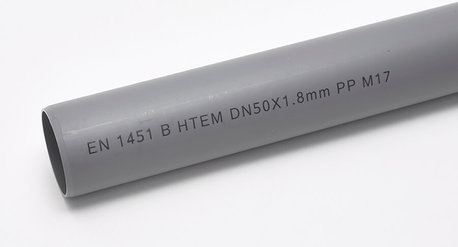 PVC plastic pipe with small character human readable text using L-Series marking machine